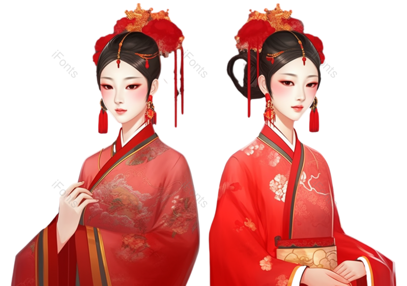 中国风图片,元素元素,婚礼PNG,插画免抠素材